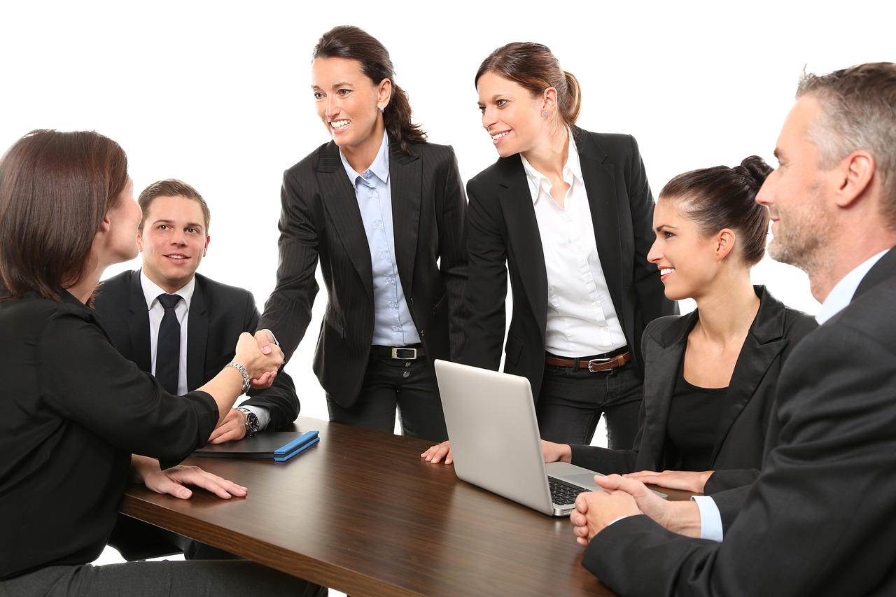 Men, Employees, Suit, Work, Greeting, Business, Office