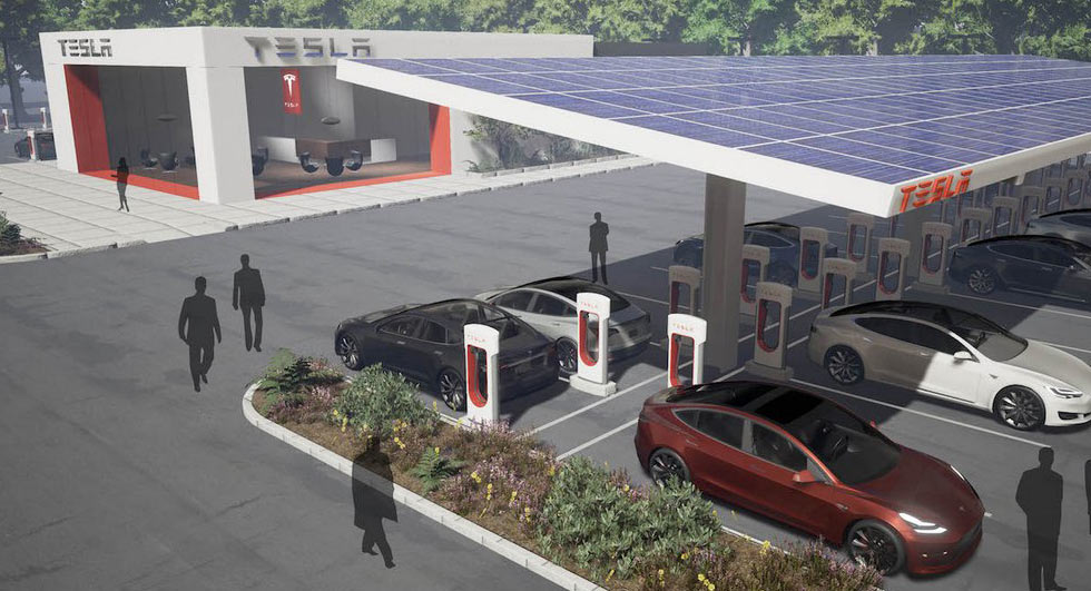 Tesla charging stations